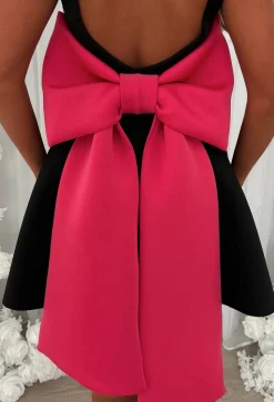 Adore Me More Black Bow Back Mini Dress