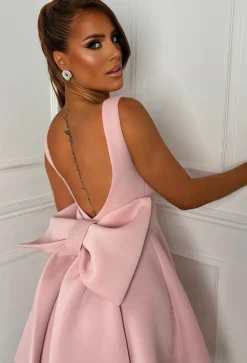 Adore Me More Pink Bow Back Mini Dress