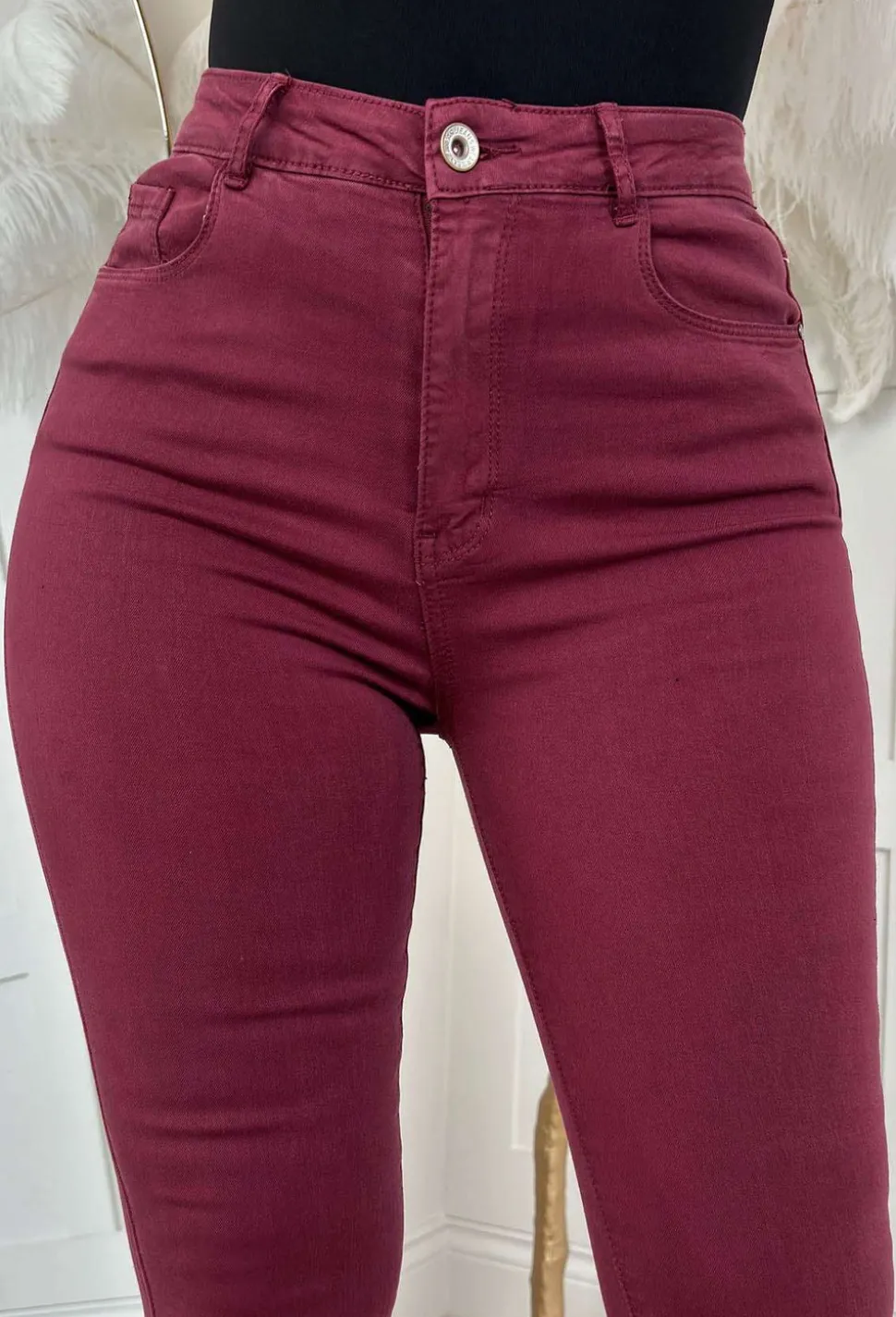 Alaia Wine Super Stretchy Skinny Jeans