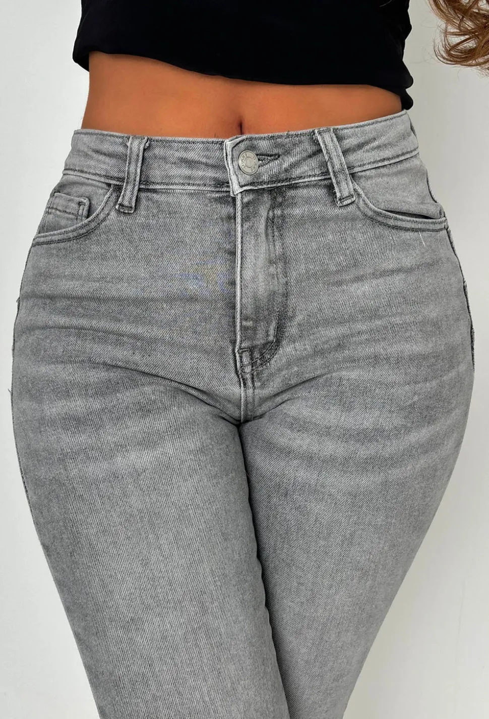 Amelie Grey Stretch Push Up Skinny Jeans