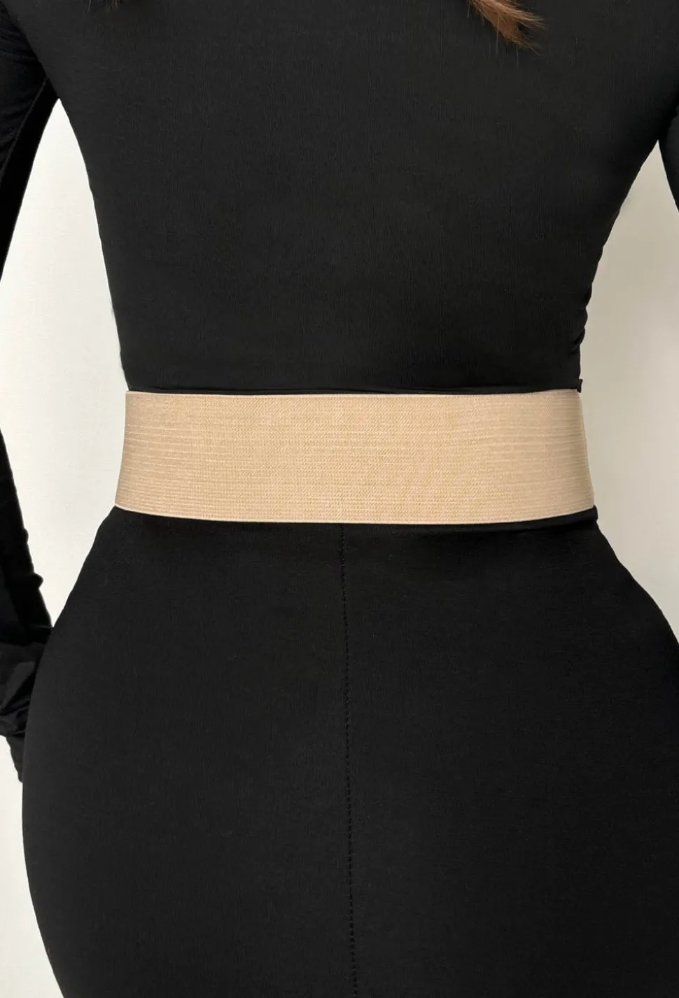 Babe Magnet Tan Gold Buckle Elasticated Belt