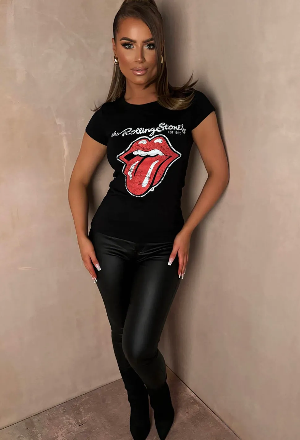 Bad Girl Era Black The Rolling Stones Graphic T-Shirt