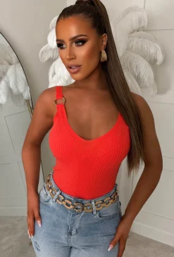 Bali Breeze Coral Gold Buckle Knitted Vest Top