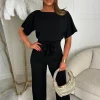 Came In Style Black Belted Jumpsuit