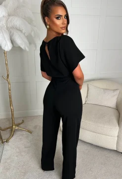 Came In Style Black Belted Jumpsuit