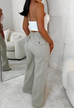 Cargo Revolution Stone Cargo Wide Leg Stretch Trousers
