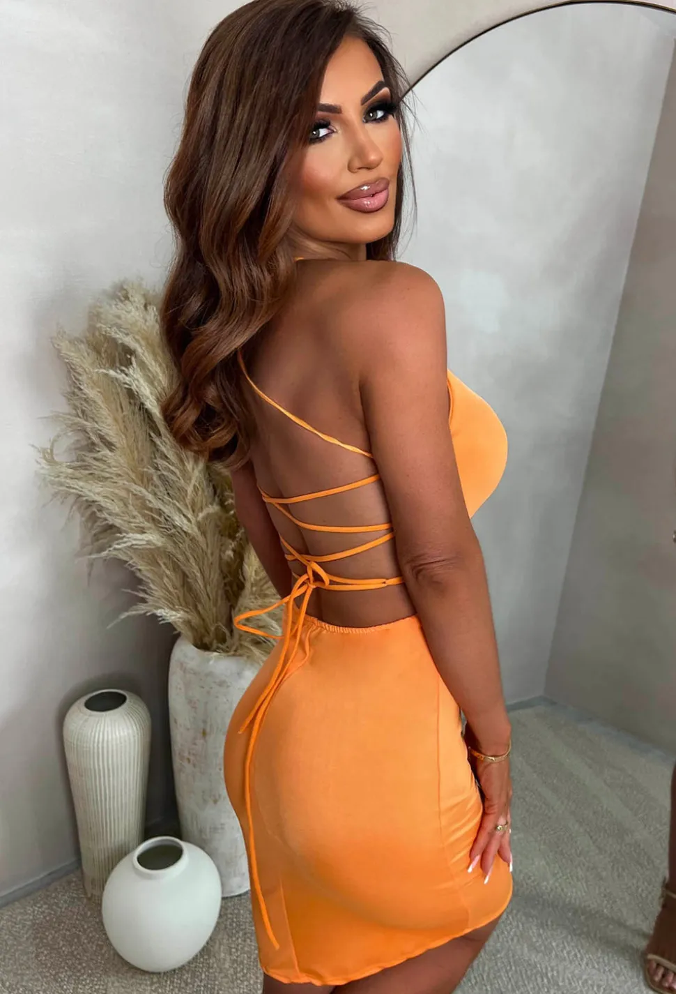 Castaway Queen Orange Shell Brooch Dress