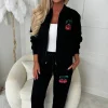 Cherie Black Cherry Embroidered Loungewear Set