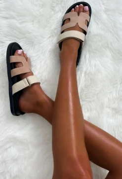 Chic In Summer Beige Sand Faux Suede Sandals