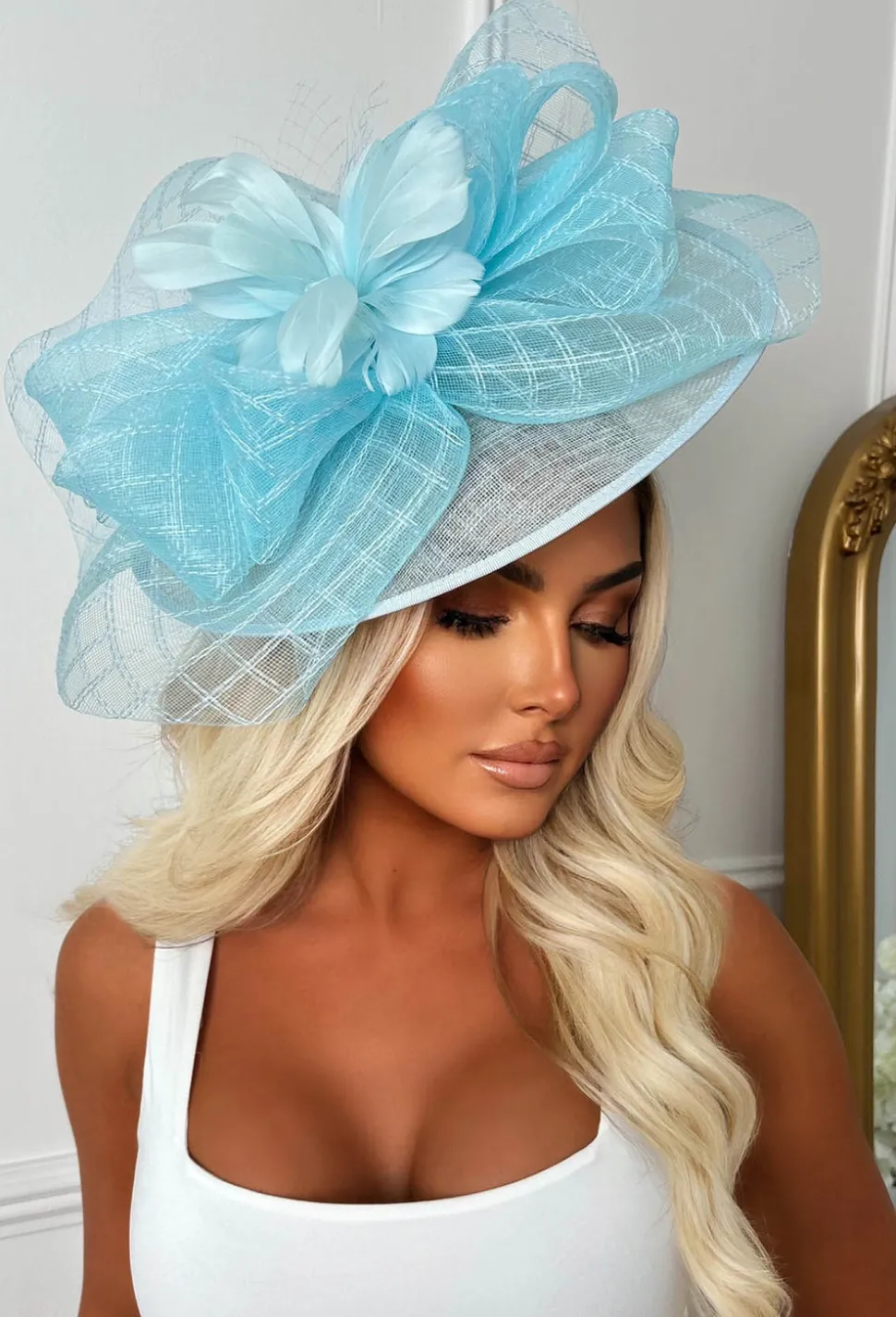 Cosmo Chic Blue Floral Bow Detail Fascinator