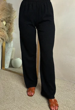 Crimson Crush Black Straight Leg Stretch Trousers