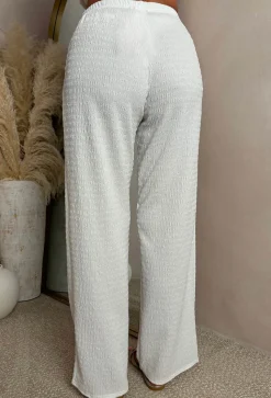 Crimson Crush Cream Straight Leg Stretch Trousers