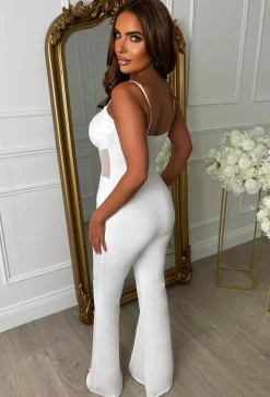 Dare To Bare White Sheer Waist Jumpsuit