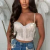 Denim Delight Mid Wash Denim Tassel Shorts