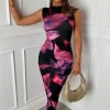 Dililah Purple Flower Print Midaxi Dress