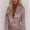 Divine Embrace Pink Lurex Cropped Blazer