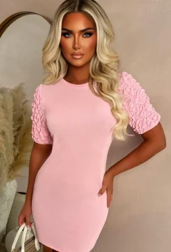 Doll House Pink Frilly Sleeve T Shirt Dress