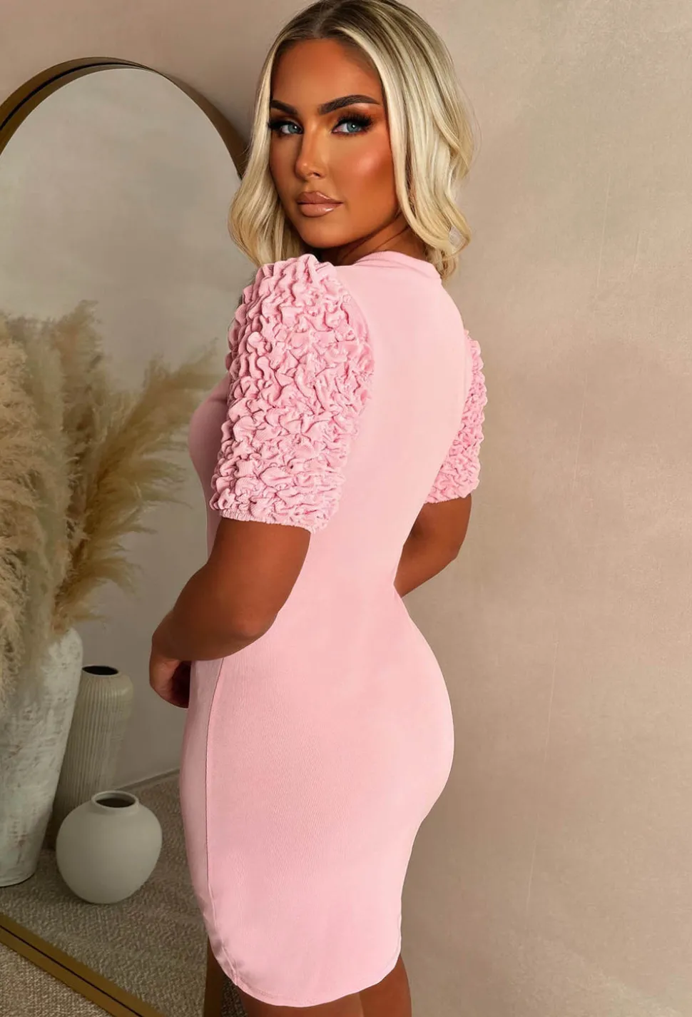 Doll House Pink Frilly Sleeve T Shirt Dress