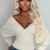Elsie Cream V-Neck Wrap Jumper