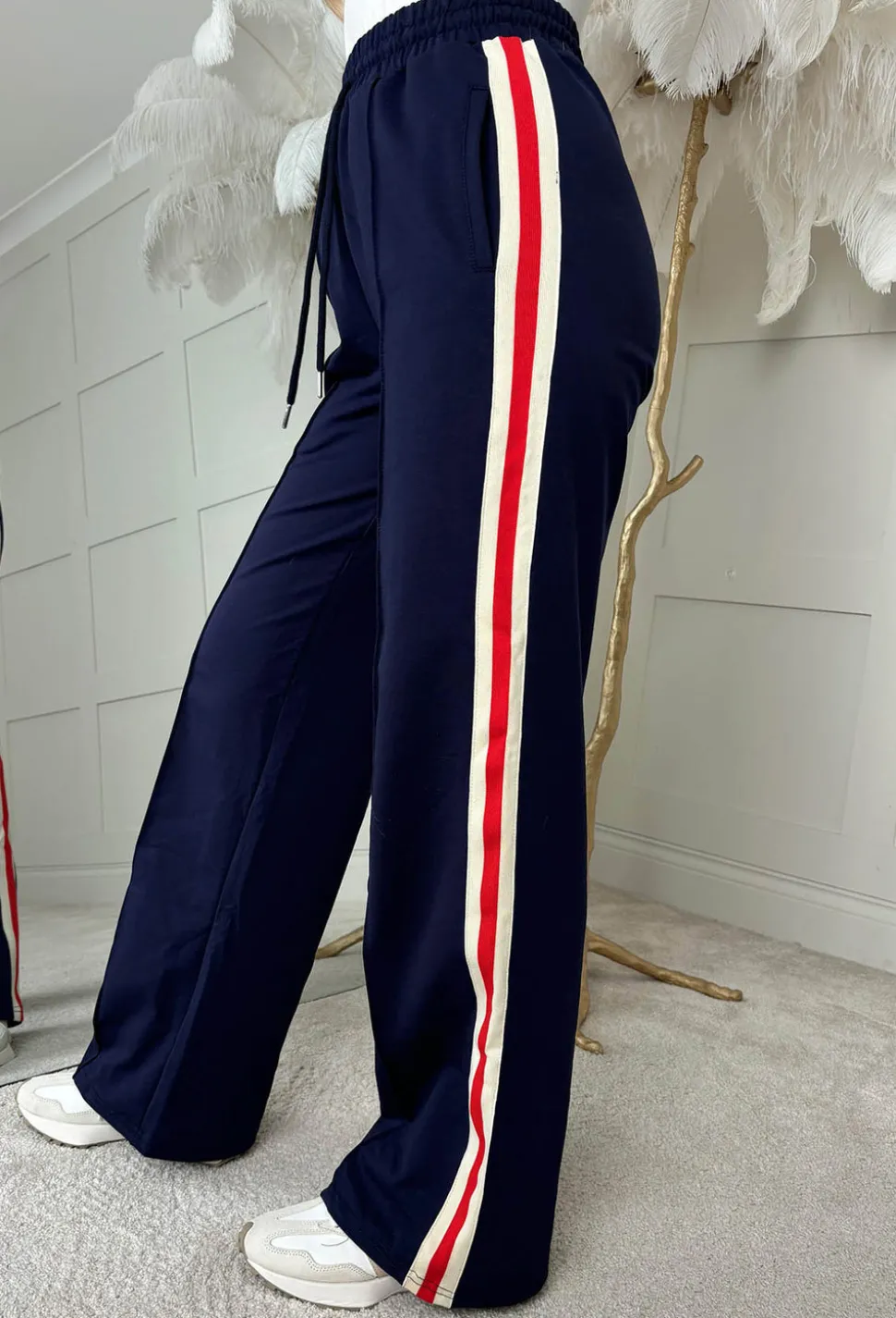 Everyday Thrills Navy Side Stripe Trousers