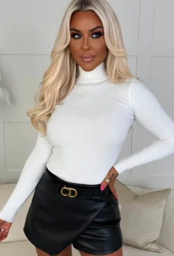 Feels Like Forever Cream Ultra Soft Rib Knit Roll Neck Jumper