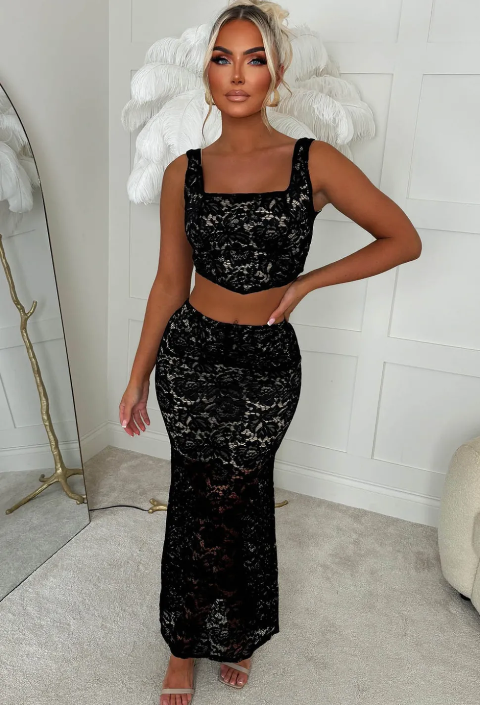 Flirtini Black Lace Corset Top