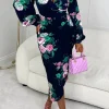 Floral Fair Navy Floral Print Long Sleeve Mini Dress