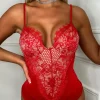 Forever Flawless Red Lace Bodysuit