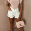 Frayed Destiny White Frayed Stretch Cut Off Shorts