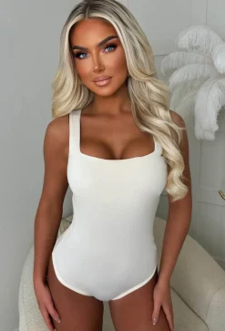 Girl Crush Cream Square Neck Sleeveless Bodysuit