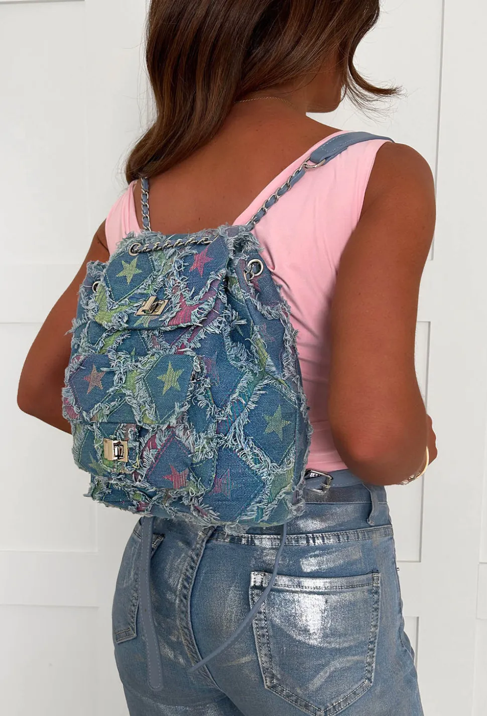 Glam Goals Multi Denim Backpack