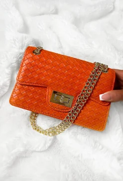 Here To Slay Orange Woven Handbag