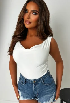 Hold'Em Close Mid Wash Stretch Frayed Cut Off Denim Shorts