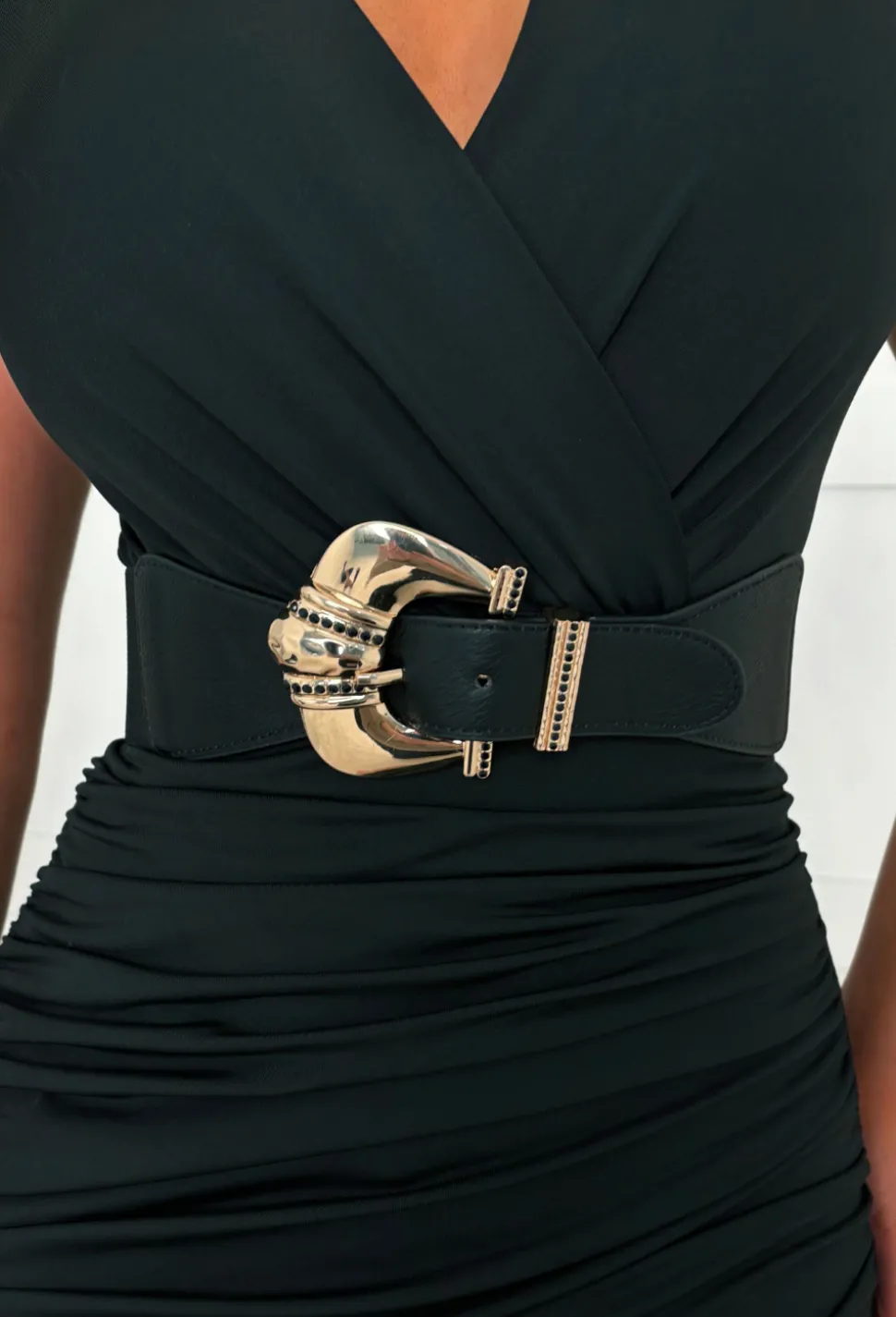 Hot Gossip Black Western Style Buckle Elasticated Belt