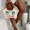 Hot On The Spot Multi Top Handle Printed Raffia Bag