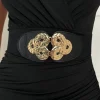 Hot Stuff Black Gold Detail Elasticated Belt