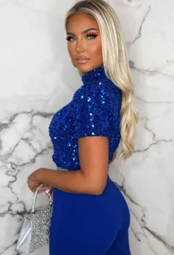 I See Fire Cobalt High Waisted Wide Leg Trousers