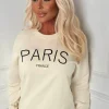 In My Era Cream Embroidered Paris Sweatshirt