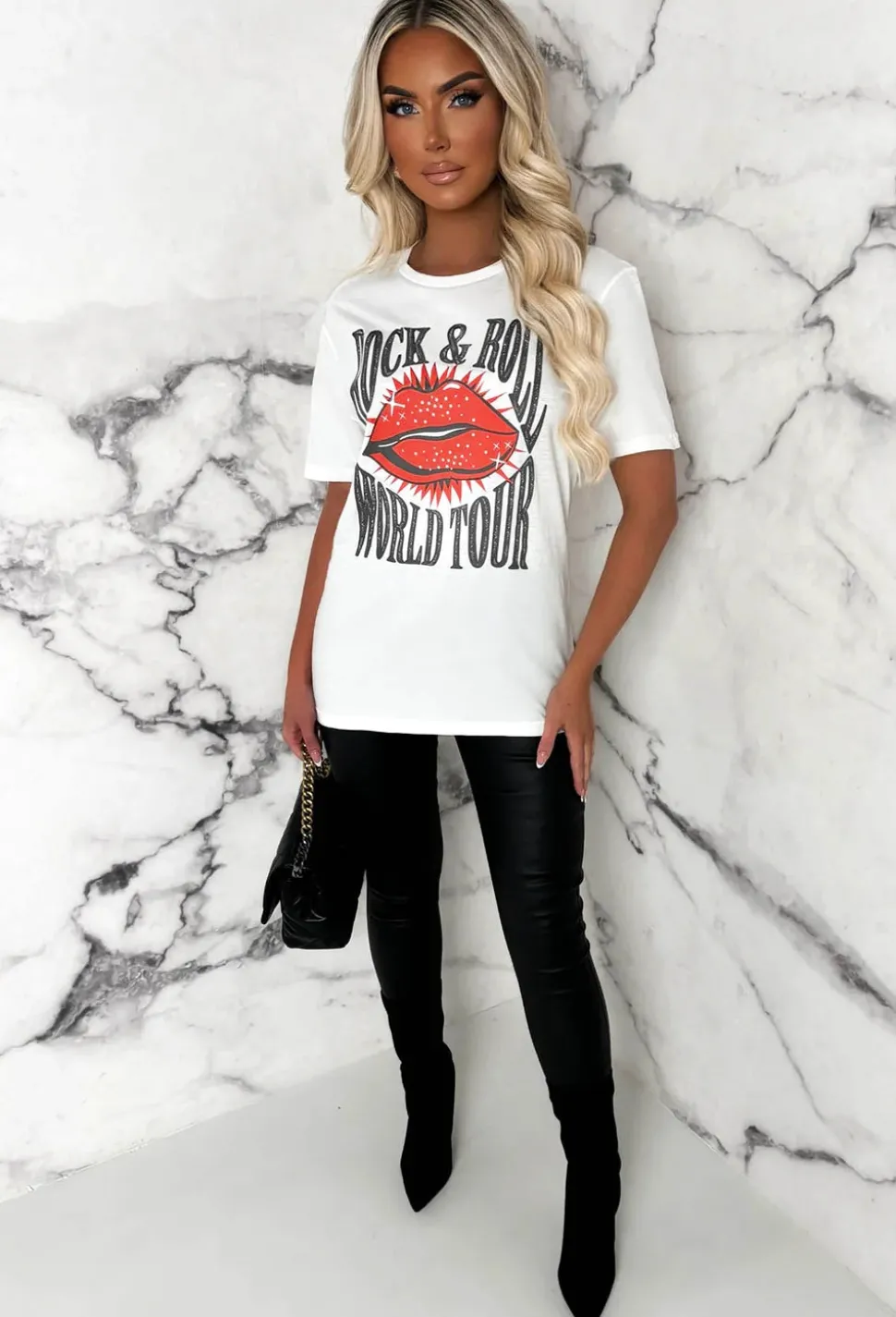 Jagger White Rock N Roll Graphic T-Shirt