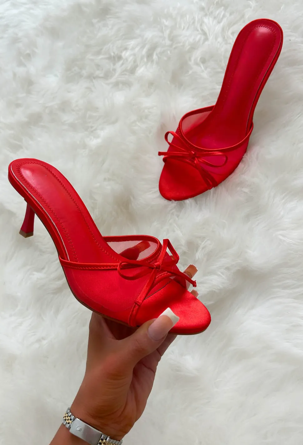 Keep My Love Red Bow Mules