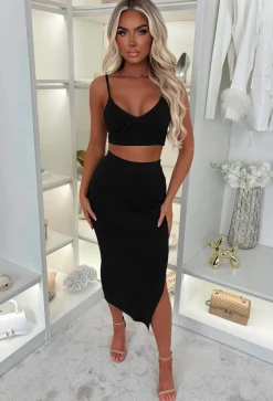 Kendra Black 3 Piece Knitted Set