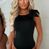 Kiss & Tell Black Bow Stretch Bodysuit