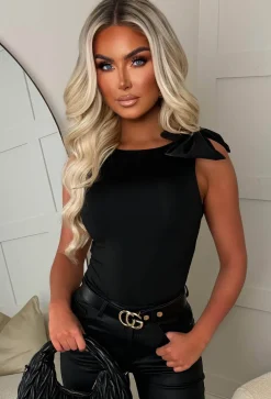 Kiss & Tell Black Bow Stretch Bodysuit