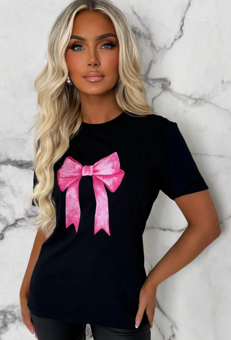 Livy Black Blush Bow T-Shirt