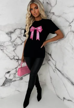 Livy Black Blush Bow T-Shirt