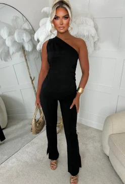 Love All Around Black Bengaline Stretch Flared Trousers