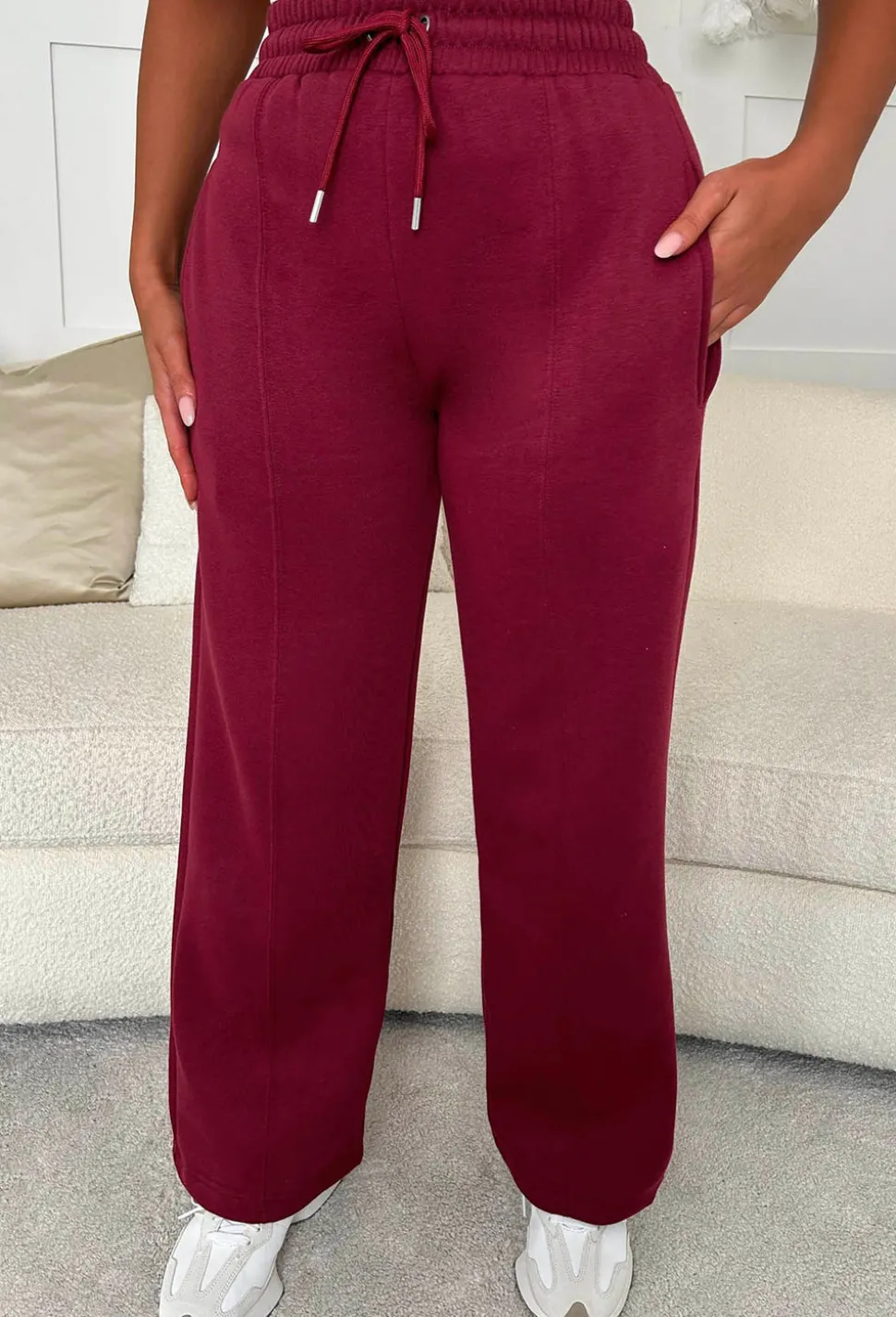 Love On Replay Burgundy Jacket And Jogger Loungewear Set