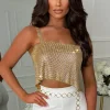 Lovers Luck Gold Diamond Chainmail Top