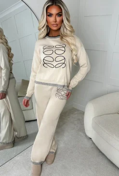 Luxe Layers Cream Embroidered Knitted Jumper