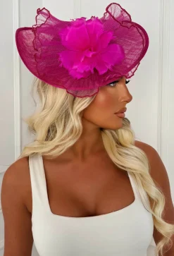Material Girl Hot Pink Floral Detail Fascinator